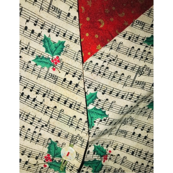 🎁🇨🇦Handcrafted reversible Xmas-music theme vest vintage,new suitable for gift - Picture 6 of 16